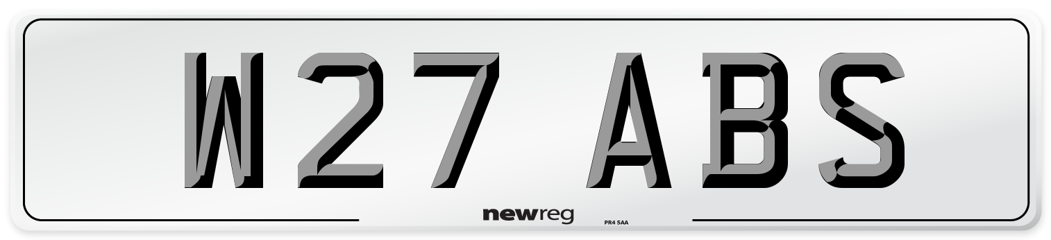 W27 ABS Number Plate from New Reg